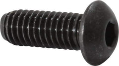 Value Collection - 3/8-16 UNC Hex Socket Drive, Button Screw - Alloy Steel, Black Oxide Finish, Fully Threaded, 1" Length Under Head - USA Tool & Supply