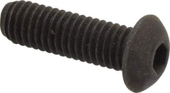 Value Collection - 3/8-16 UNC Hex Socket Drive, Button Screw - Alloy Steel, Black Oxide Finish, Fully Threaded, 1-1/4" Length Under Head - USA Tool & Supply