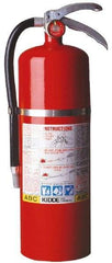 Kidde - 10 Lb, 4-A:80-B:C Rated, Dry Chemical Fire Extinguisher - 5-1/4" Diam x 19.13" High, 195 psi, 20' Discharge in 22 sec, Rechargeable, Steel Cylinder - USA Tool & Supply