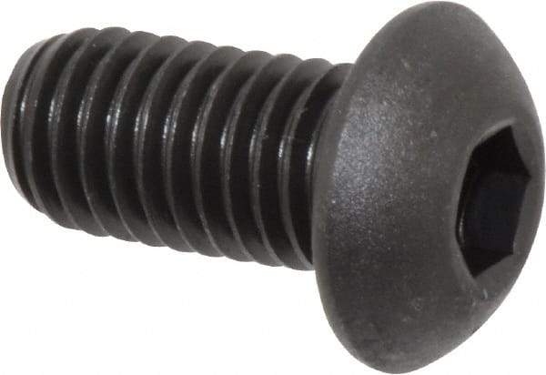 Value Collection - 1/2-13 UNC Hex Socket Drive, Button Screw - Alloy Steel, Black Oxide Finish, Fully Threaded, 1" Length Under Head - USA Tool & Supply