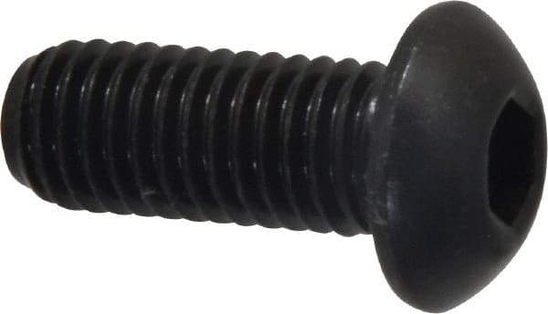 Value Collection - 1/2-13 UNC Hex Socket Drive, Button Screw - Alloy Steel, Black Oxide Finish, Fully Threaded, 1-1/4" Length Under Head - USA Tool & Supply