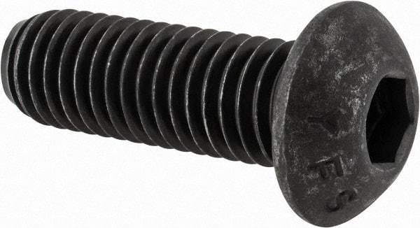Value Collection - 1/2-13 UNC Hex Socket Drive, Button Screw - Alloy Steel, Black Oxide Finish, Fully Threaded, 1-1/2" Length Under Head - USA Tool & Supply