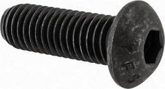 Value Collection - 1/2-13 UNC Hex Socket Drive, Button Screw - Alloy Steel, Black Oxide Finish, Fully Threaded, 1-1/2" Length Under Head - USA Tool & Supply