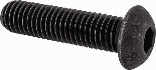 Value Collection - 1/2-13 UNC Hex Socket Drive, Button Screw - Alloy Steel, Black Oxide Finish, Fully Threaded, 2" Length Under Head - USA Tool & Supply
