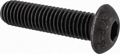 Value Collection - 1/2-13 UNC Hex Socket Drive, Button Screw - Alloy Steel, Black Oxide Finish, Fully Threaded, 2" Length Under Head - USA Tool & Supply