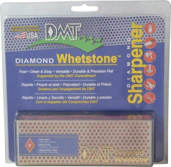 DMT - 6" Long x 2" Wide x 3/4" Thick, Diam ond Sharpening Stone - Rectangle, 600 Grit, Fine Grade - USA Tool & Supply