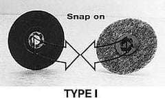 Merit Abrasives - 3" Diam Quick-Change Type R Disc Backing Pad - 1/4" Shank Diam, Hard Density, 20,000 RPM, Power-Lock Type 3 Compatible - USA Tool & Supply