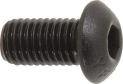 Value Collection - 1/4-28 UNF Hex Socket Drive, Button Screw - Alloy Steel, Black Oxide Finish, Fully Threaded, 1/2" Length Under Head - USA Tool & Supply