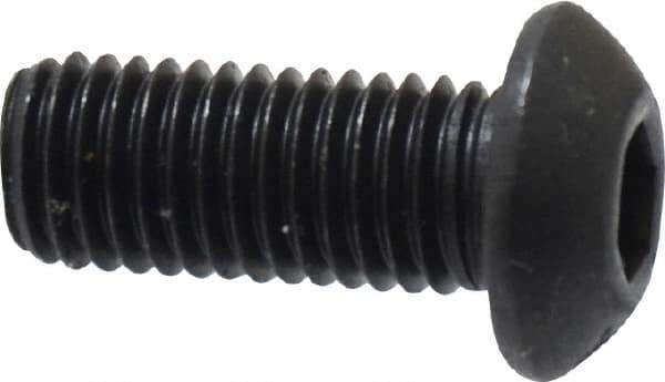 Value Collection - 1/4-28 UNF Hex Socket Drive, Button Screw - Alloy Steel, Black Oxide Finish, Fully Threaded, 5/8" Length Under Head - USA Tool & Supply