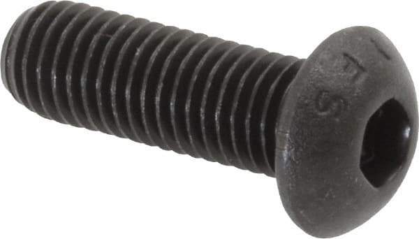 Value Collection - 1/4-28 UNF Hex Socket Drive, Button Screw - Alloy Steel, Black Oxide Finish, Fully Threaded, 3/4" Length Under Head - USA Tool & Supply