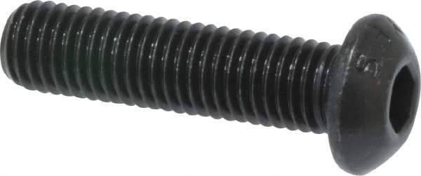 Value Collection - 1/4-28 UNF Hex Socket Drive, Button Screw - Alloy Steel, Black Oxide Finish, Fully Threaded, 1" Length Under Head - USA Tool & Supply