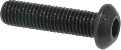 Value Collection - 1/4-28 UNF Hex Socket Drive, Button Screw - Alloy Steel, Black Oxide Finish, Fully Threaded, 1" Length Under Head - USA Tool & Supply