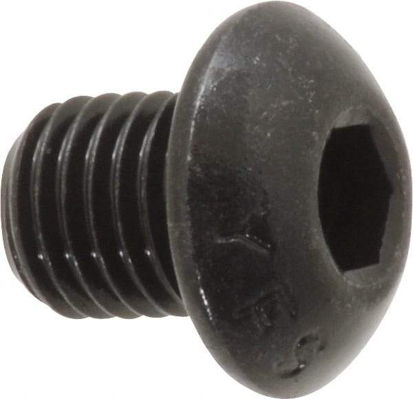 Value Collection - 5/16-24 UNF Hex Socket Drive, Button Screw - Alloy Steel, Black Oxide Finish, Fully Threaded, 3/8" Length Under Head - USA Tool & Supply