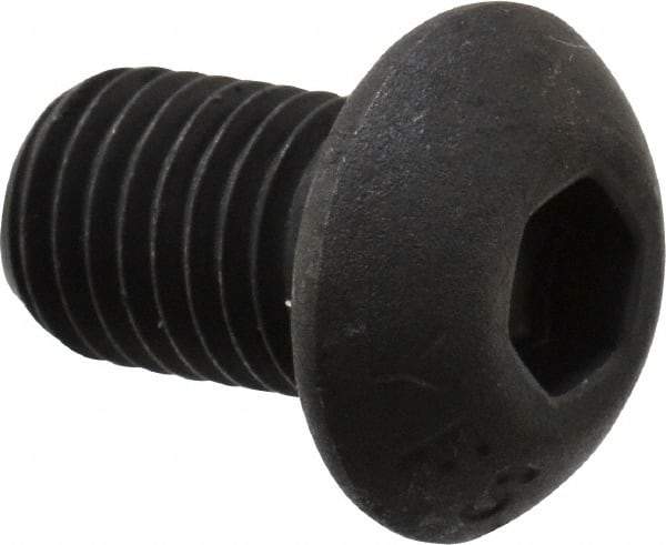 Value Collection - 5/16-24 UNF Hex Socket Drive, Button Screw - Alloy Steel, Black Oxide Finish, Fully Threaded, 1/2" Length Under Head - USA Tool & Supply