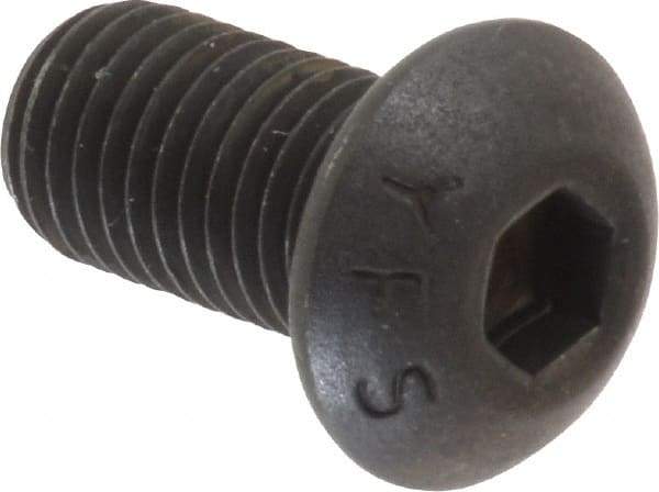 Value Collection - 5/16-24 UNF Hex Socket Drive, Button Screw - Alloy Steel, Black Oxide Finish, Fully Threaded, 5/8" Length Under Head - USA Tool & Supply