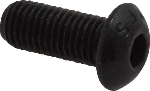 Value Collection - 5/16-24 UNF Hex Socket Drive, Button Screw - Alloy Steel, Black Oxide Finish, Fully Threaded, 3/4" Length Under Head - USA Tool & Supply