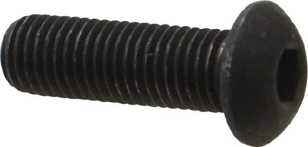 Value Collection - 5/16-24 UNF Hex Socket Drive, Button Screw - Alloy Steel, Black Oxide Finish, Fully Threaded, 1" Length Under Head - USA Tool & Supply