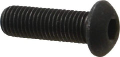 Value Collection - 5/16-24 UNF Hex Socket Drive, Button Screw - Alloy Steel, Black Oxide Finish, Fully Threaded, 1" Length Under Head - USA Tool & Supply