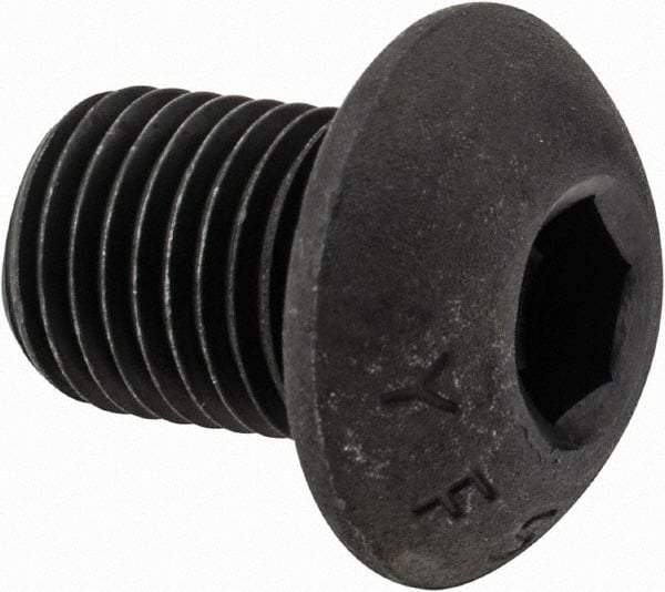 Value Collection - 3/8-24 UNF Hex Socket Drive, Button Screw - Alloy Steel, Black Oxide Finish, Fully Threaded, 1/2" Length Under Head - USA Tool & Supply