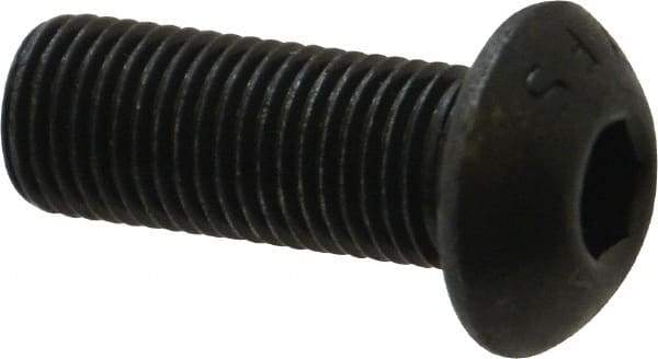 Value Collection - 3/8-24 UNF Hex Socket Drive, Button Screw - Alloy Steel, Black Oxide Finish, Fully Threaded, 1" Length Under Head - USA Tool & Supply