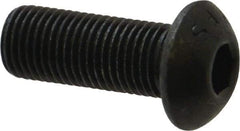Value Collection - 3/8-24 UNF Hex Socket Drive, Button Screw - Alloy Steel, Black Oxide Finish, Fully Threaded, 1" Length Under Head - USA Tool & Supply