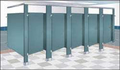 Bradley - Washroom Partition Steel Pilaster - 4 Inch Wide x 79-13/16 Inch High, ADA Compliant Stall Compatibility, Warm Gray - USA Tool & Supply