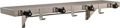 Bradley - Stainless Steel with Rubber Holders, Utility Shelf with Holders - 36" Long, 7 Holders - USA Tool & Supply