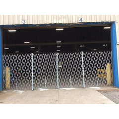 Illinois Engineered Products - 8' High Bi-Parting Folding Gates - Galvanized Steel, Silver - USA Tool & Supply