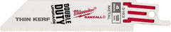 Milwaukee Tool - 4" Long x 3/4" Thick, Steel Reciprocating Saw Blade - Straight Profile, 18 TPI, Toothed Edge, Universal Shank - USA Tool & Supply