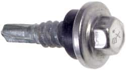 Buildex - 1/4", Hex Washer Head, Hex Drive, 7/8" Length Under Head, #1 Point, Self Drilling Screw - USA Tool & Supply