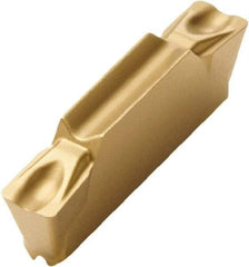 Seco - LCMF, 0.197" Cutting Width, MC, CP600 Grade, Double End Multi-Directional Turning Insert - TiAlN, TiN Coated - USA Tool & Supply
