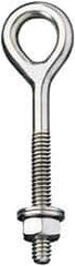 Ronstan - 5/16-18, Electropolished Finish, Stainless Steel Forged Eye Bolt - 2" Thread Length, 12.7mm ID x 35mm OD, 6" Shank Length - USA Tool & Supply