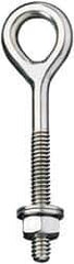 Ronstan - 3/8-16, Electropolished Finish, Stainless Steel Forged Eye Bolt - 2" Thread Length, 16.67mm ID x 40mm OD, 5" Shank Length - USA Tool & Supply