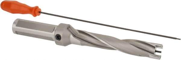 Kennametal - 23.81 to 24mm Diam, 5xD, 120mm Max Depth, 1" Shank Diam, 148.59mm Flute, 244.48mm OAL, Replaceable Tip Drill - KSEM0938 Insert, 4 Seat Size, Series KSEM - USA Tool & Supply