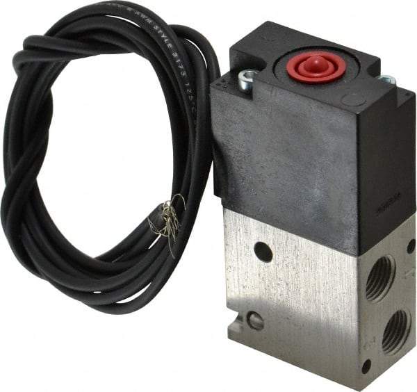 ARO/Ingersoll-Rand - 1/8", 3-Way Body Ported Stacking Solenoid Valve - 120 VAC, 0.2 CV Rate, 2.4" High - USA Tool & Supply