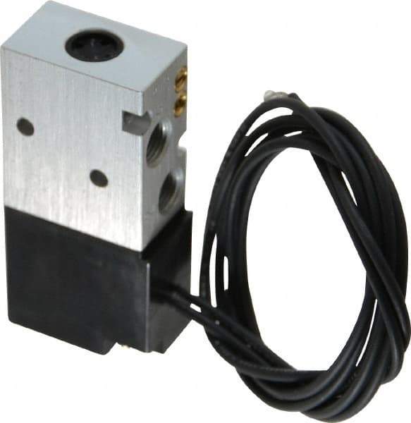 ARO/Ingersoll-Rand - 1/8", 4-Way Body Ported Stacking Solenoid Valve with Speed Control - 12 VDC, 0.2 CV Rate, 2.8" High - USA Tool & Supply
