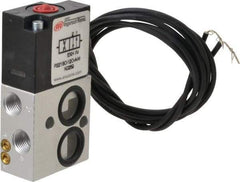 ARO/Ingersoll-Rand - 1/8", 4-Way Stacking Solenoid Valve with Speed Control - 120 VAC, 0.2 CV Rate, 2.4" High - USA Tool & Supply