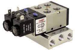 ARO/Ingersoll-Rand - 1/2", 4-Way 2-Position Maxair Stacking Solenoid Valve - 24 VDC, 4.32 CV Rate, 1.97" High - USA Tool & Supply