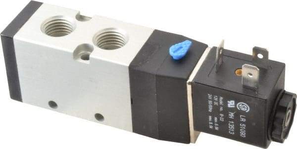 ARO/Ingersoll-Rand - 1/4", 4-Way 2-Position Maxair Stacking Solenoid Valve - 12 VDC, 0.7 CV Rate, 1.37" High - USA Tool & Supply
