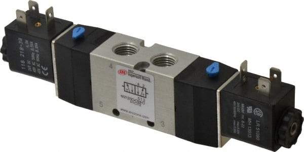 ARO/Ingersoll-Rand - 1/4", 4-Way 2-Position Maxair Stacking Solenoid Valve - 24 VDC, 0.7 CV Rate, 1.37" High - USA Tool & Supply