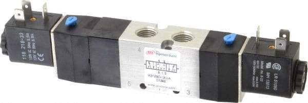 ARO/Ingersoll-Rand - 1/4", 4-Way 3-Position Maxair Stacking Solenoid Valve - 120 VAC, 0.7 CV Rate, 1.81" High - USA Tool & Supply