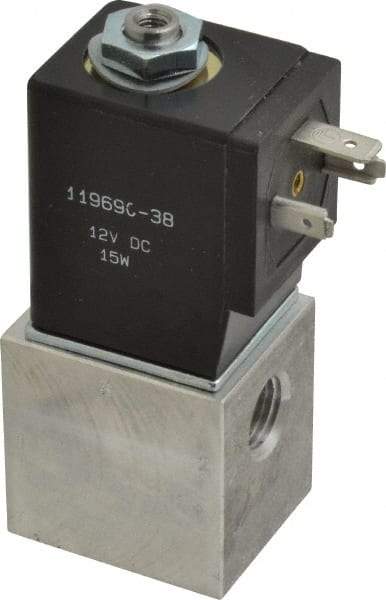 ARO/Ingersoll-Rand - 1/4", CAT Series 3-Way 2-Position Body Ported Stacking Solenoid Valve - 12 VDC, 0.2 CV Rate, 3-1/2" High - USA Tool & Supply