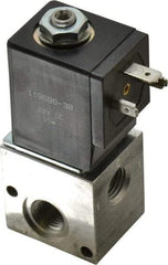 ARO/Ingersoll-Rand - 1/4", CAT Series 3-Way 2-Position Stacking Solenoid Valve - 12 VDC, 0.2 CV Rate, 3-1/2" High - USA Tool & Supply