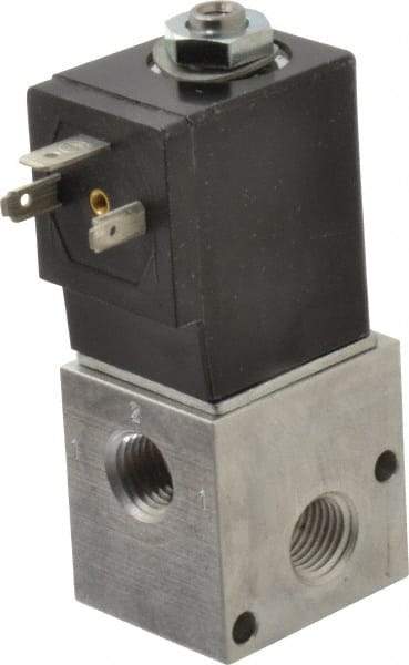 ARO/Ingersoll-Rand - 1/4", CAT Series 3-Way 2-Position Stacking Solenoid Valve - 120 VAC, 0.2 CV Rate, 3-1/2" High - USA Tool & Supply