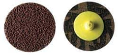 Made in USA - 1-1/2" Disc Diam, 320 Grit, Aluminum Oxide Quick Change Disc - Type R Attaching System, Coated, Brown, Extra Fine Grade - USA Tool & Supply