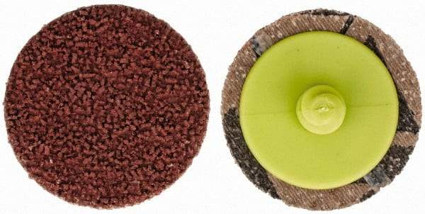 Made in USA - 1-1/2" Disc Diam, 240 Grit, Aluminum Oxide Quick Change Disc - Type R Attaching System, Coated, Brown, Very Fine Grade - USA Tool & Supply
