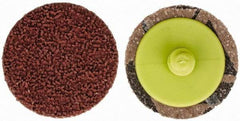 Made in USA - 1-1/2" Disc Diam, 240 Grit, Aluminum Oxide Quick Change Disc - Type R Attaching System, Coated, Brown, Very Fine Grade - USA Tool & Supply