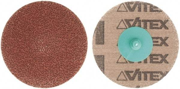 Made in USA - 3" Disc Diam, 240 Grit, Aluminum Oxide Quick Change Disc - Type R Attaching System, Coated, Brown, Very Fine Grade - USA Tool & Supply