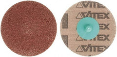 Made in USA - 3" Disc Diam, 240 Grit, Aluminum Oxide Quick Change Disc - Type R Attaching System, Coated, Brown, Very Fine Grade - USA Tool & Supply