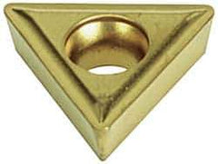 Value Collection - TPMT432 Grade TCN55 Carbide Turning Insert - TiN Finish, 60° Triangle, 1/2" Inscr Circle, 3/16" Thick, 1/32" Corner Radius - USA Tool & Supply